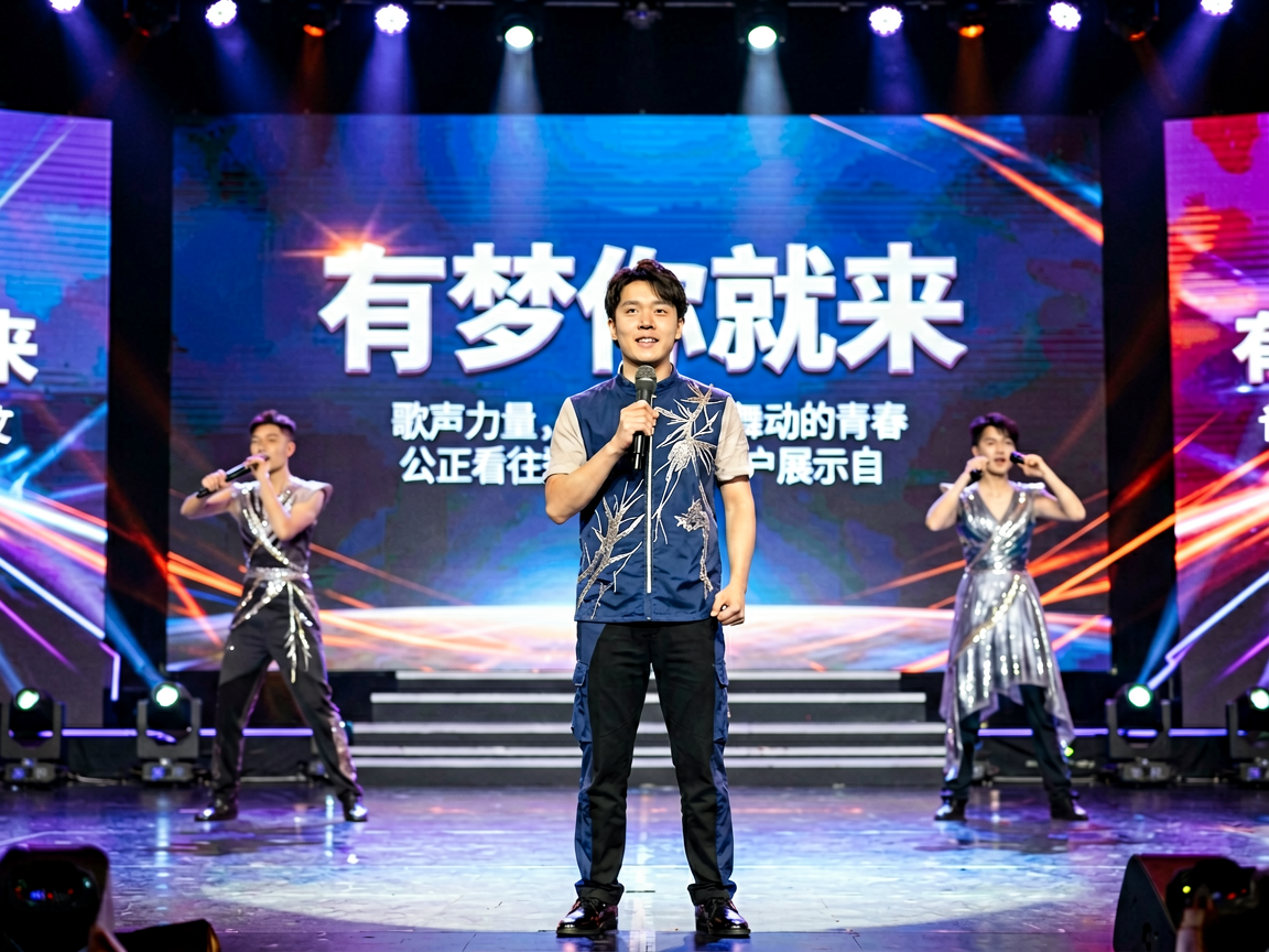 壹号娱乐主持人大赛现场，主持人舞台风采展示